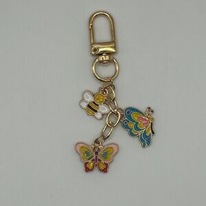 Colorful Butterfly and Bee Bag Charm